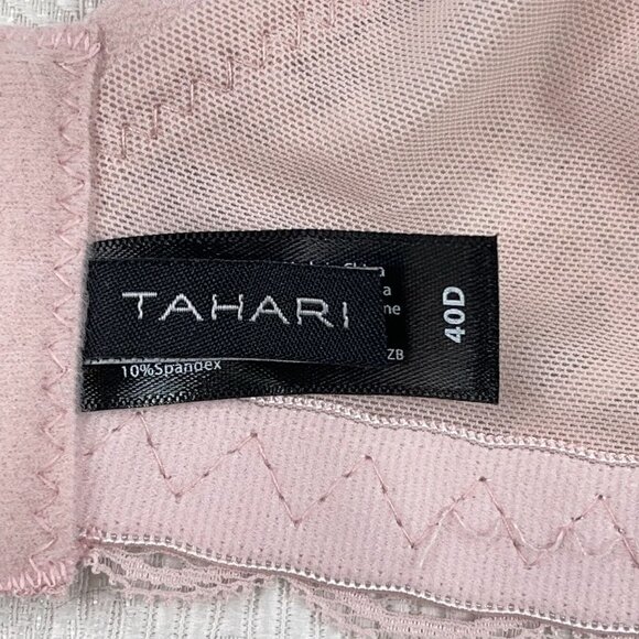 Tahari SIZE 40D Full Figure Lightly Padded Dust Pink Lace Demi Bra NWT $68 - Picture 3 of 6